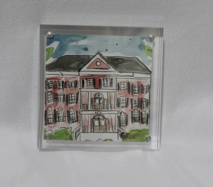 Alpha Gamma Delta Acrylic Framed House Painting