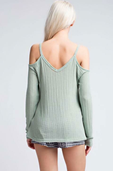 So Perfect Sage Long Sleeve Top