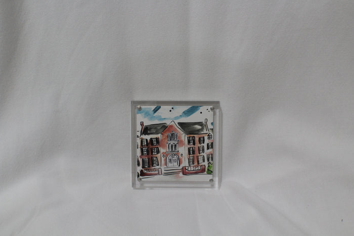 Kappa Alpha Theta Acrylic Framed House Painting
