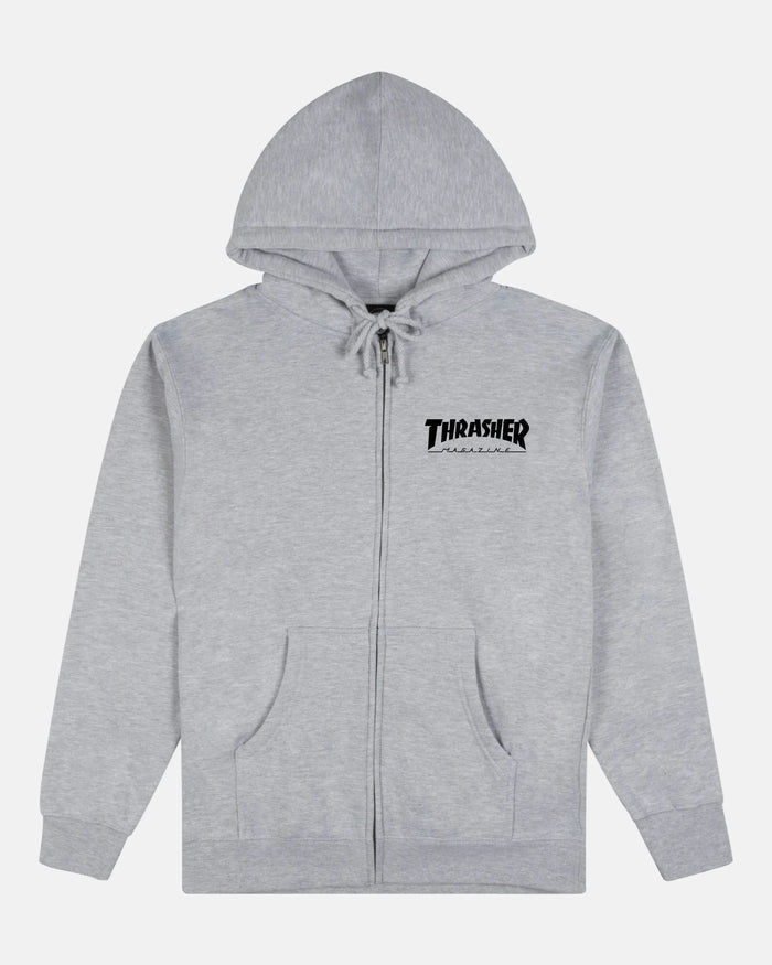 MAG LOGO - ZIP UP HOODIE - GREY - Four Street