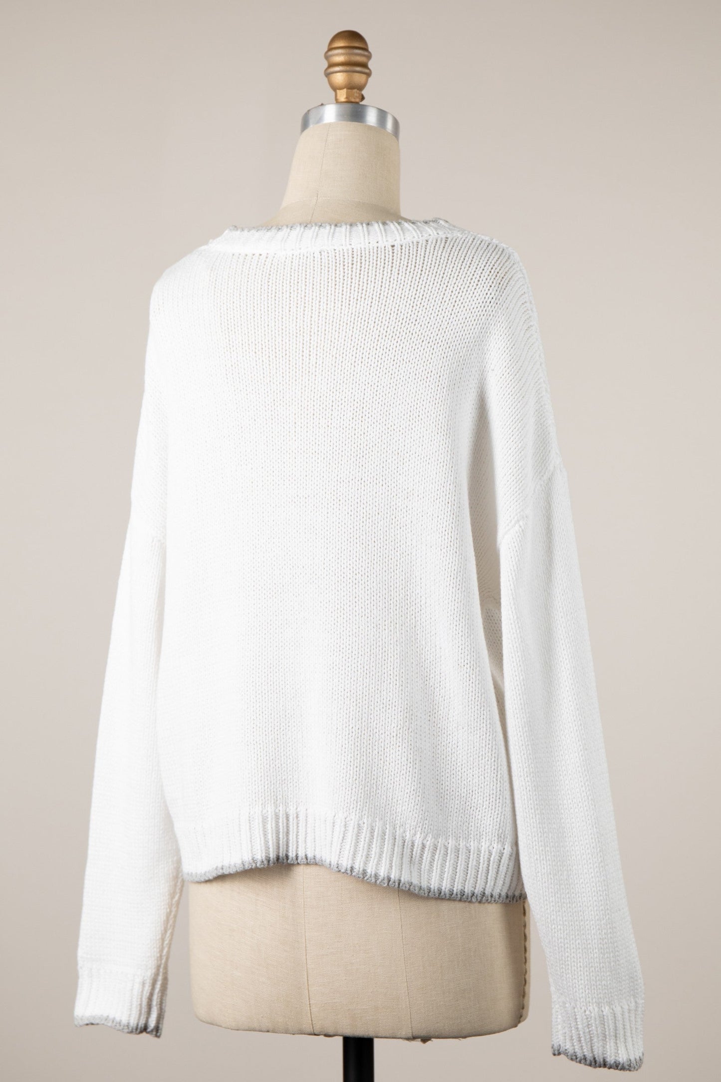 Snowflake White Oversized Pullover Sweater