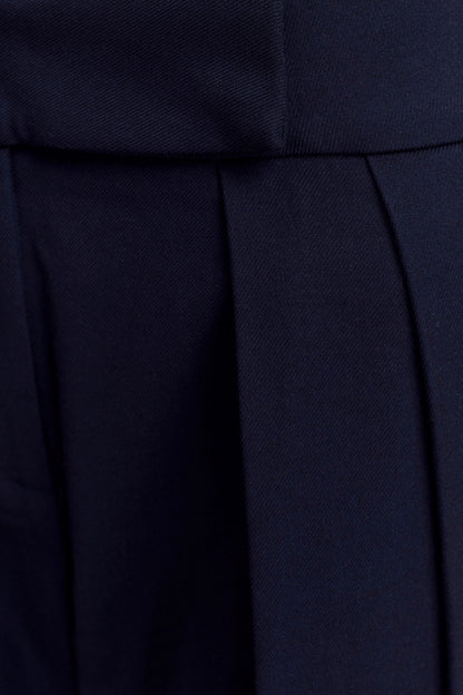 Penelope Pleated High Waisted Pants - Dark Navy