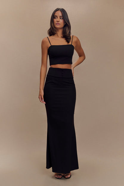 Grace Suiting Crop Top - Black