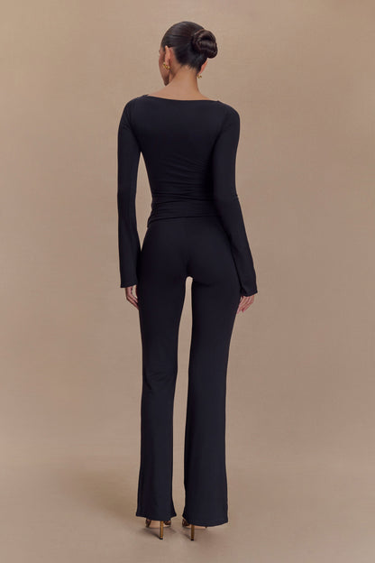 Preston Modal Straight Leg Pants - Black