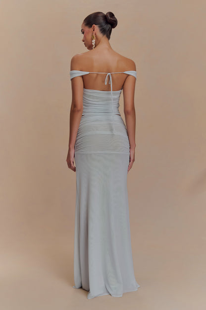 Brooklyn Mesh Crop Top - Pale Blue