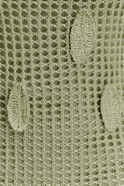 Elfie Crochet Halter Maxi Dress - Pastel Green