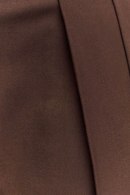 Penelope Pleated High Waisted Pants - Chocolate