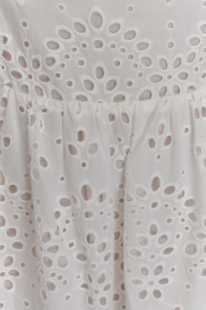 Maureen Broderie Strapless Maxi Dress - White