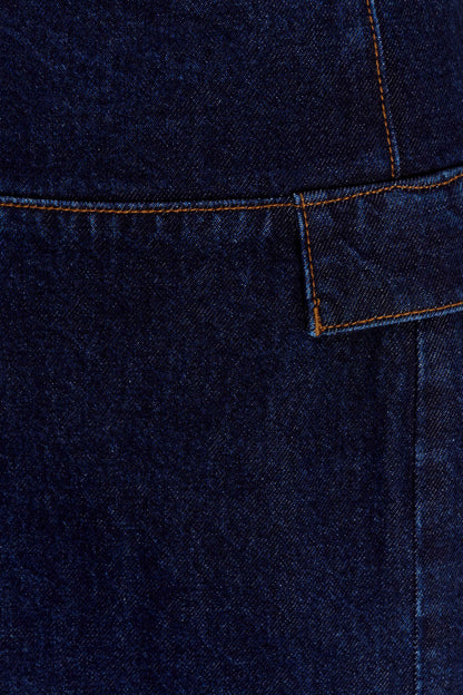 Maylena High Rise Denim Maxi Skirt - Indigo Blue