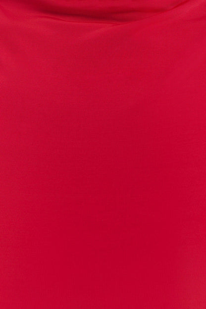 Kiyah Slinky Cut Out Maxi Dress - Red