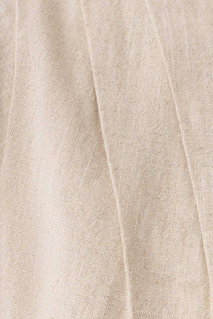 Anahita Linen Front Bows Short Sleeve Top - Natural