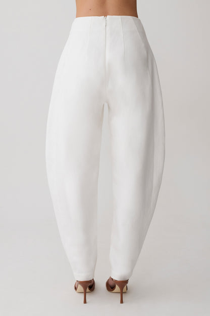 Oriana Linen Oversize Pants - White