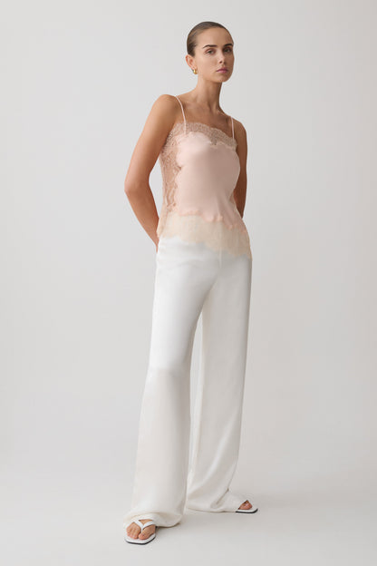 Miriam Satin & Lace Camisole - Peach
