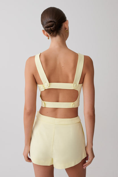 Josephine Cotton Shorts With Waistbands - Lemon