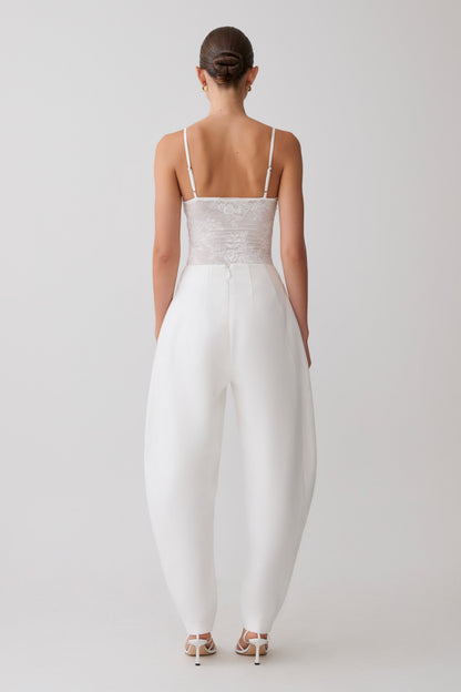 Oriana Linen Oversize Pants - White