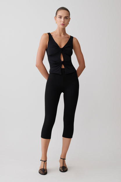 Millie Twist Sleeveless Top - Black