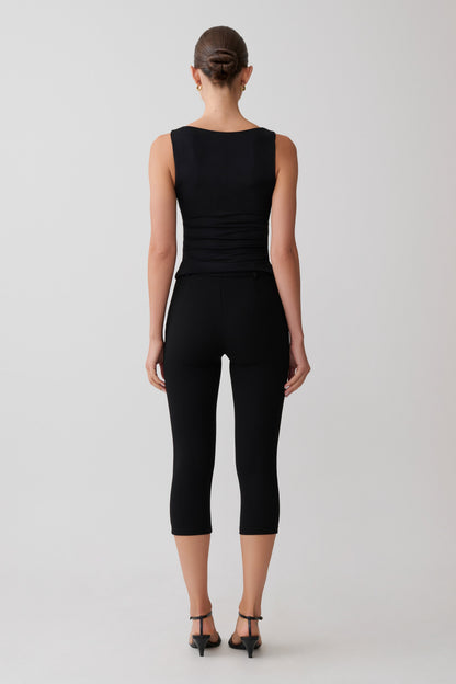 Millie Twist Sleeveless Top - Black