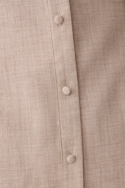 Dorian Fitted Shirt Midi Dress - Wheat Marle