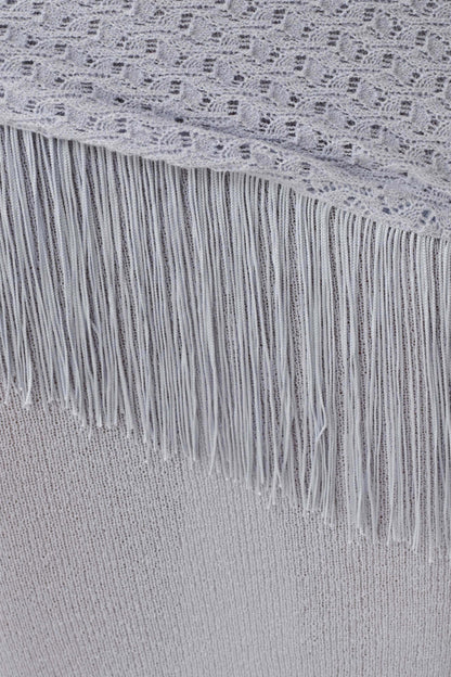 Jaytee Knit Maxi Skirt With Fringe Tie - Sky Blue
