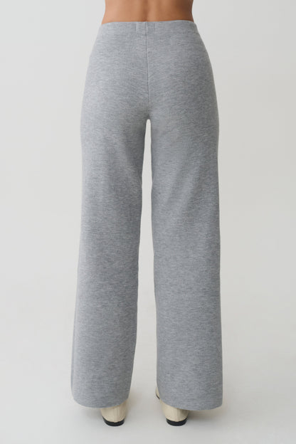 Kerrymae Straight Leg Knit Pants - Grey Marle