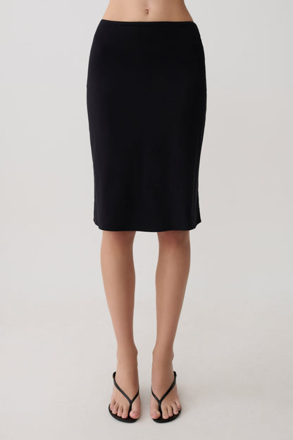 Greer Knee Length Skirt - Black