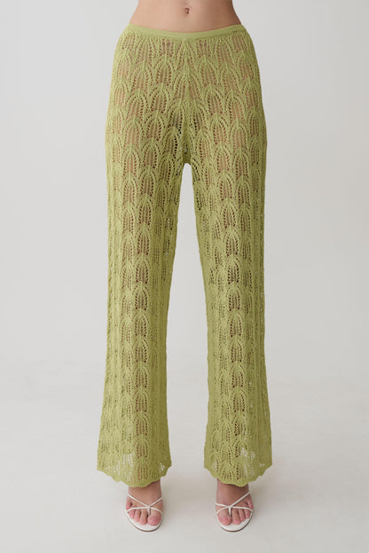 Glinda Crochet Pants - Light Olive
