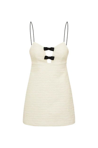 Adelaide Tweed Mini Dress-Cream
