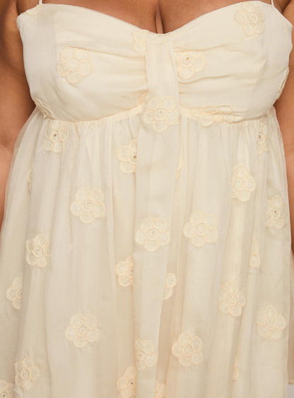 Sparks Fly Mini Dress Cream Curve