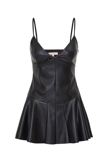 Falletta Vegan Leather Mini Dress