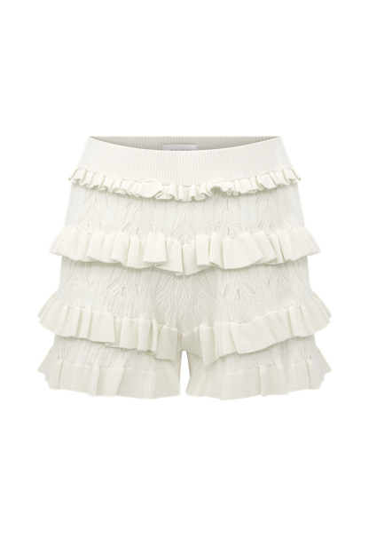 Amy Pointelle Knit Frill Bloomers - Ivory