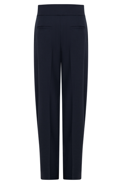 Penelope Pleated High Waisted Pants - Dark Navy
