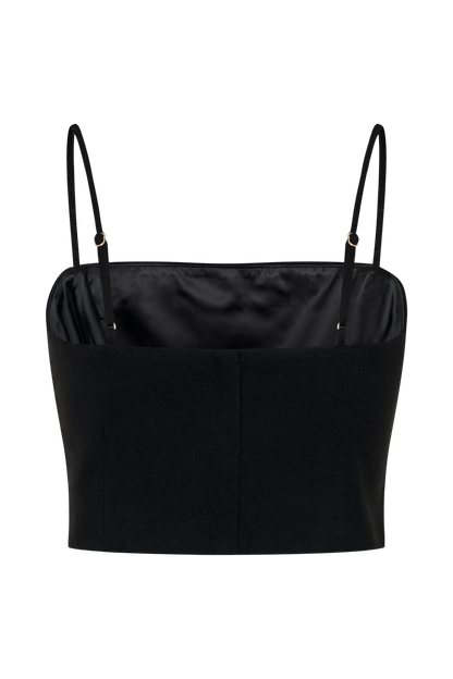 Grace Suiting Crop Top - Black