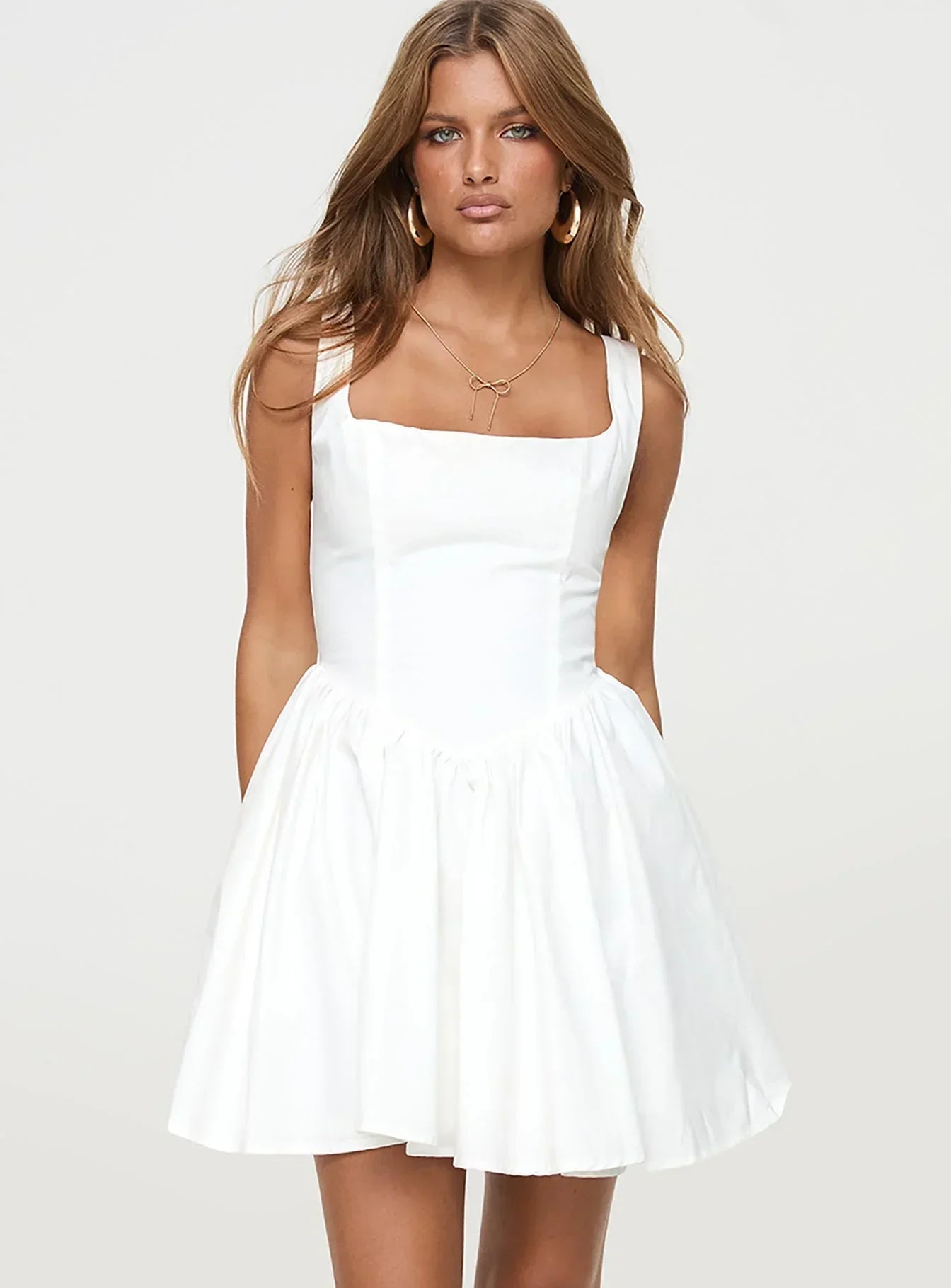 Straplie Mini Dress White