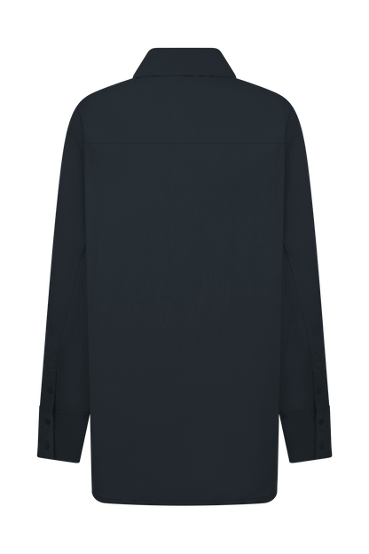 Campbell Cotton Oversized Shirt - Navy