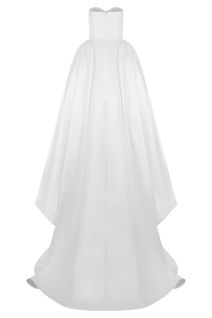 Delphine Satin Strapless Maxi Gown - White