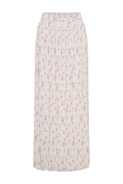 Amaris Gathered Plisse Maxi Skirt - Floral Ditsy Print