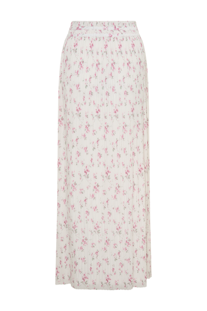 Amaris Gathered Plisse Maxi Skirt - Floral Ditsy Print