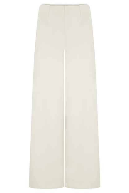 Arlo Wide Leg Suiting Trouser - Ivory