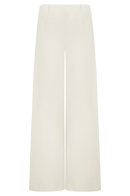Arlo Wide Leg Suiting Trouser - Ivory