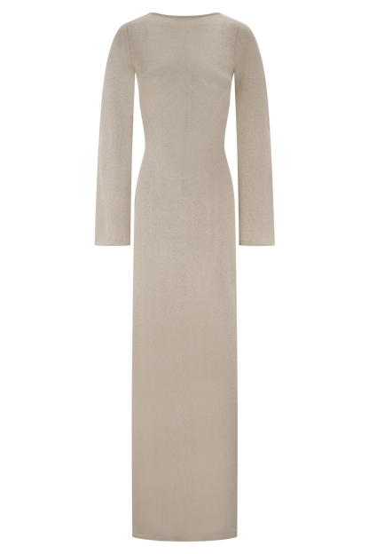 Atticus Knit Maxi Dress With Sequin - Gold
