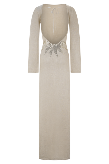 Atticus Knit Maxi Dress With Sequin - Gold
