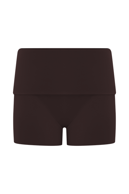 Birdie Fold Over Shorts - Chocolate