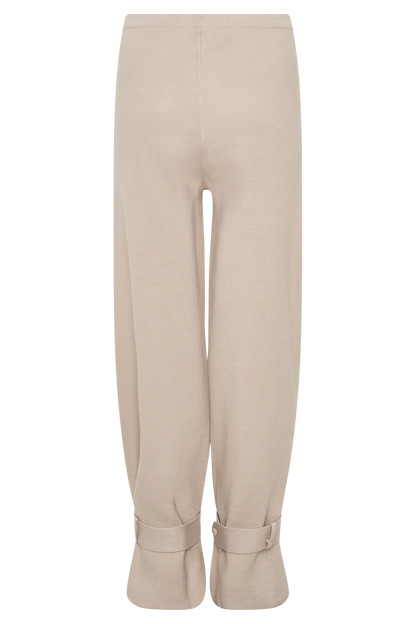 Blaine Knit Cuffed Wide Leg Pants - Oat Marle