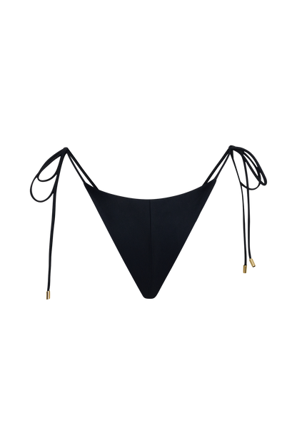 Blossom Side Tie Bikini Bottom - Black