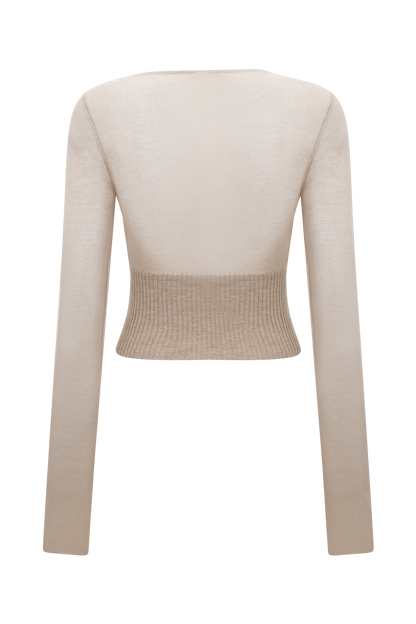 Brionee Silk Blend Knit Top - Sand