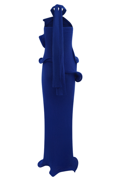 Caprice Halter Knit Maxi Dress - Cobalt