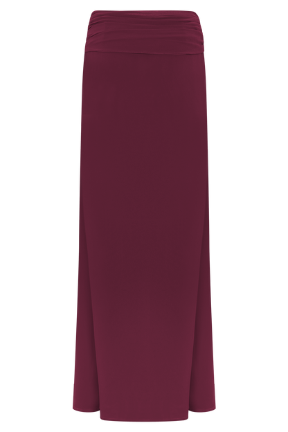 Celina Chiffon Overlay Maxi Skirt - Cherry Red