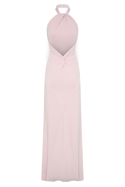 Elyna Slinky Halter Maxi Dress - Pale Pink