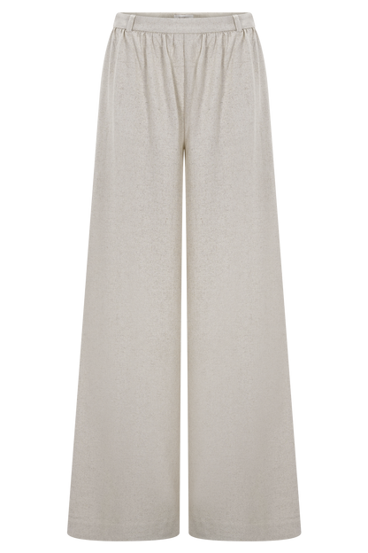 Gabby Straight Leg Linen Pants - Natural