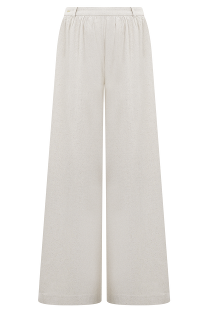 Gabby Straight Leg Linen Pants - Natural